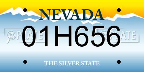 01H656 Nevada License Plate