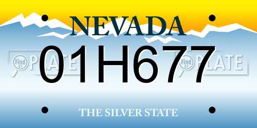 01H677 Nevada License Plate