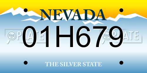01H679 Nevada License Plate