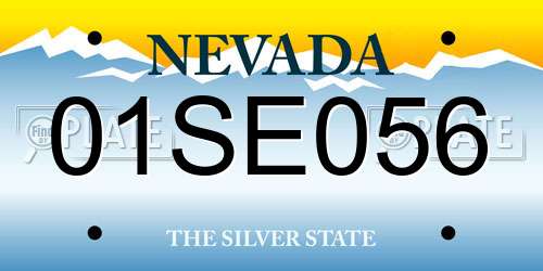 01SE056 Nevada License Plate
