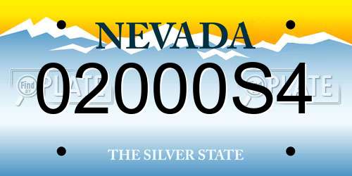 02000S4 Nevada License Plate