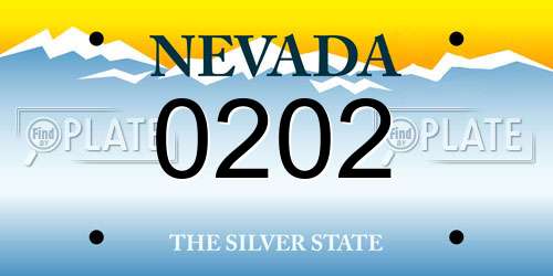 0202 Nevada License Plate