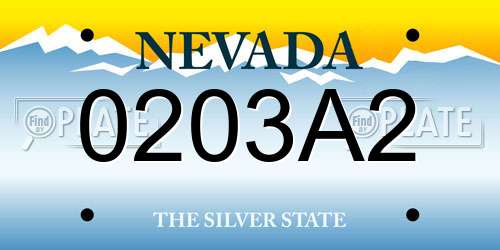 0203A2 Nevada License Plate