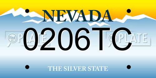 0206TC Nevada License Plate