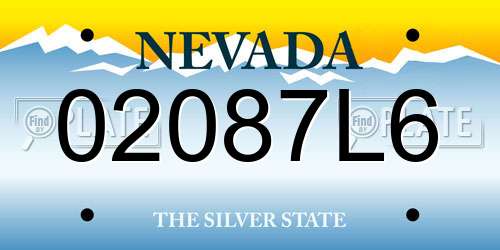 02087L6 Nevada License Plate
