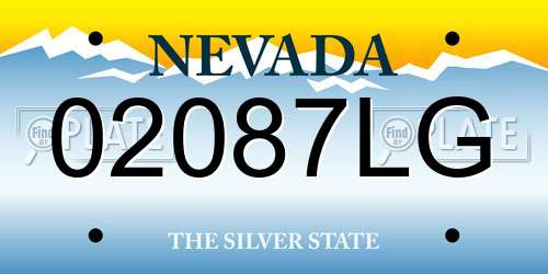 02087LG Nevada License Plate