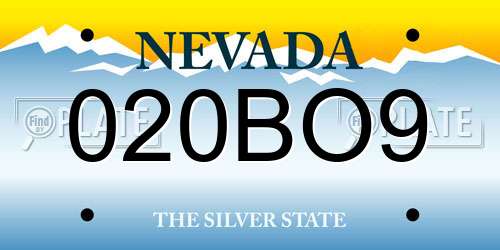 020BO9 Nevada License Plate