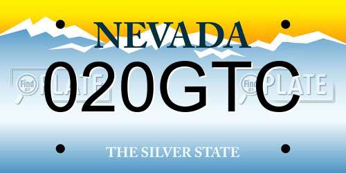 020GTC Nevada License Plate