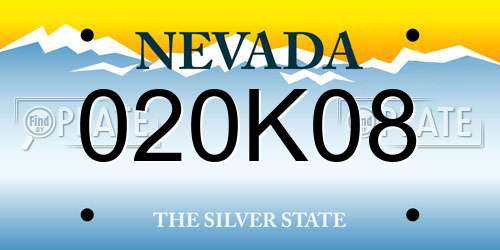 020K08 Nevada License Plate