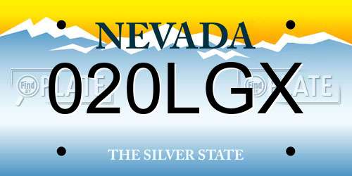 020LGX Nevada License Plate
