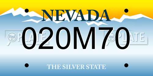 020M70 Nevada License Plate