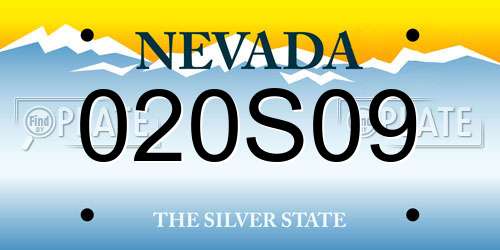 020S09 Nevada License Plate