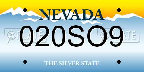 020SO9 Nevada License Plate