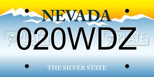 020WDZ Nevada License Plate