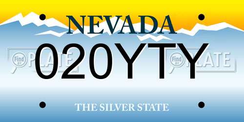 020YTY Nevada License Plate