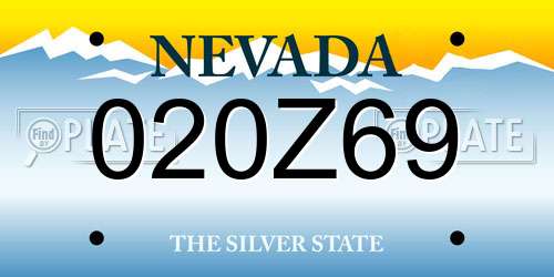 020Z69 Nevada License Plate