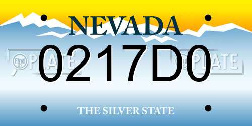 0217D0 Nevada License Plate