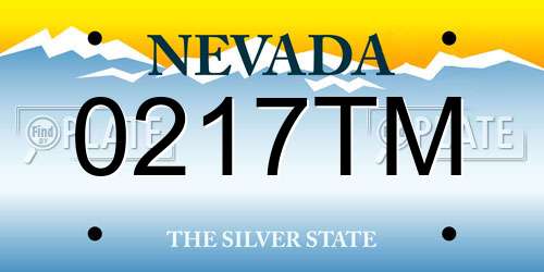 0217TM Nevada License Plate