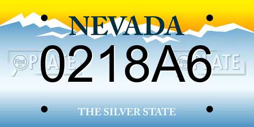 0218A6 Nevada License Plate
