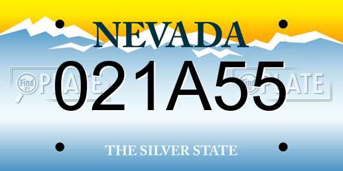 021A55 Nevada License Plate