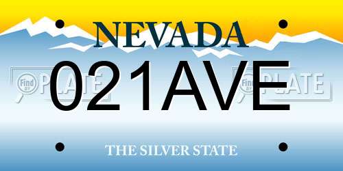021AVE Nevada License Plate