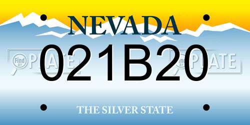 021B20 Nevada License Plate