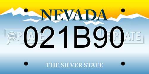 021B90 Nevada License Plate