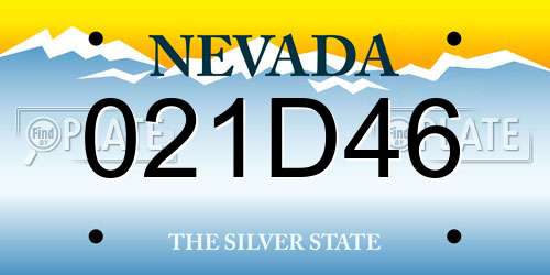 021D46 Nevada License Plate