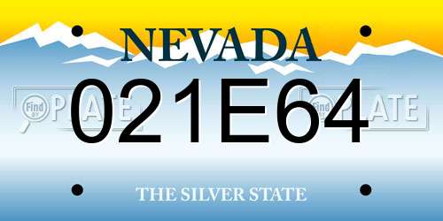 021E64 Nevada License Plate