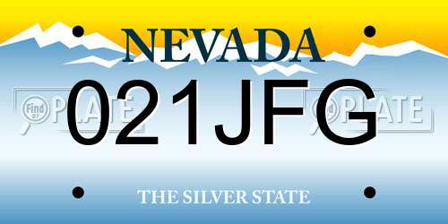 021JFG Nevada License Plate