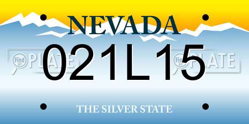 021L15 Nevada License Plate