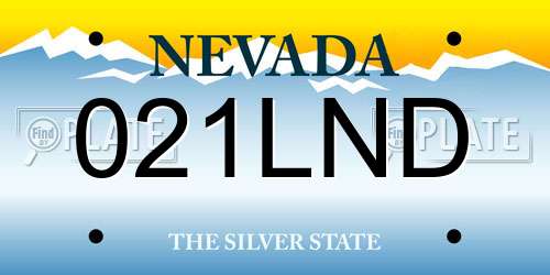 021LND Nevada License Plate