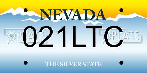021LTC Nevada License Plate