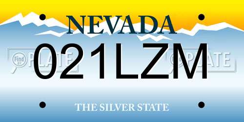 021LZM Nevada License Plate