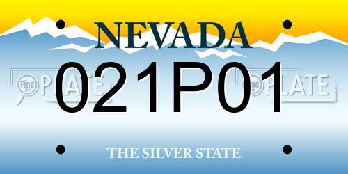 021P01 Nevada License Plate