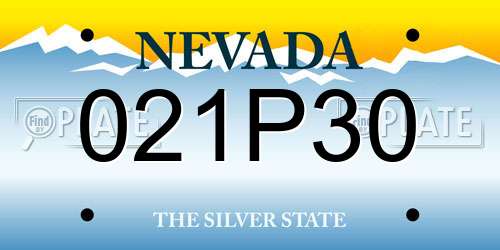 021P30 Nevada License Plate
