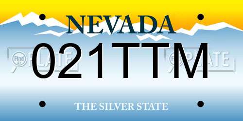 021TTM Nevada License Plate