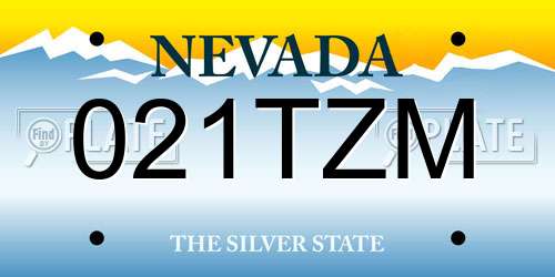 021TZM Nevada License Plate