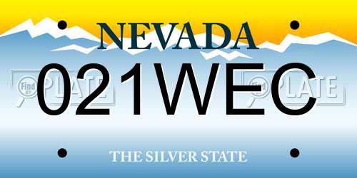 021WEC Nevada License Plate