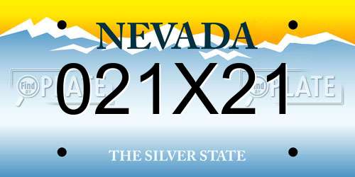 021X21 Nevada License Plate