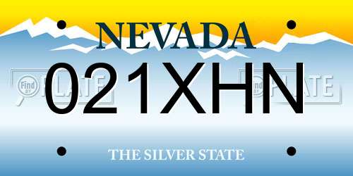 021XHN Nevada License Plate