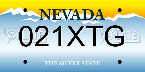 021XTG Nevada License Plate