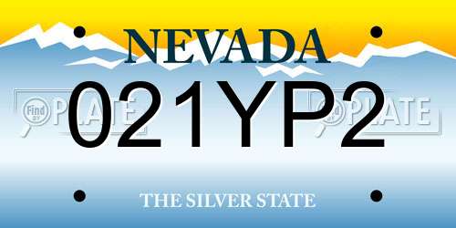 021YP2 Nevada License Plate