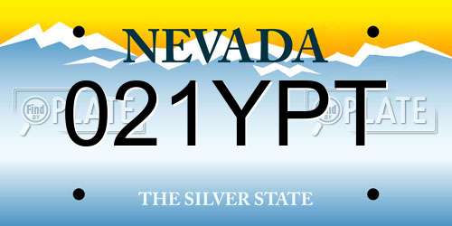 021YPT Nevada License Plate