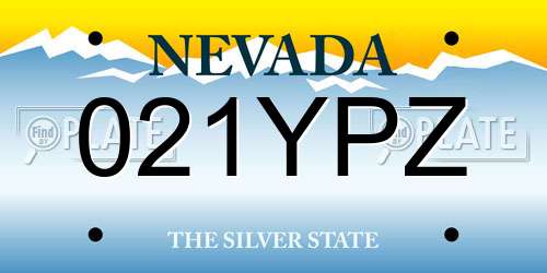 021YPZ Nevada License Plate