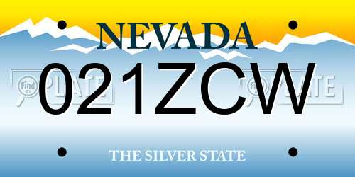 021ZCW Nevada License Plate