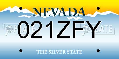 021ZFY Nevada License Plate