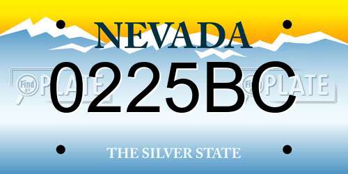 0225BC Nevada License Plate