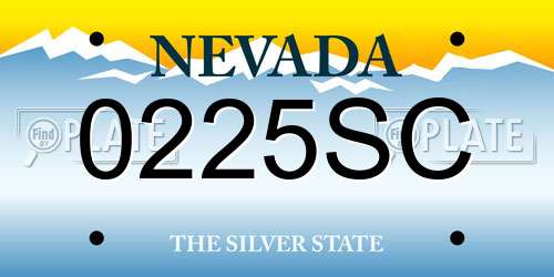 0225SC Nevada License Plate