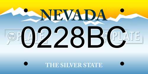 0228BC Nevada License Plate